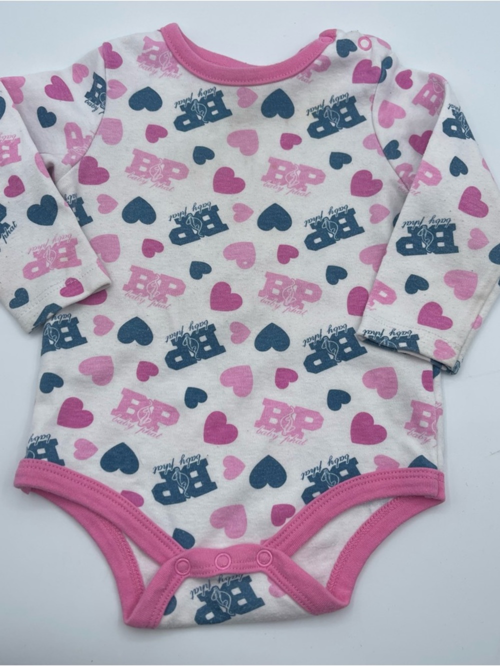 Baby toddler y2k Baby Phat body suit long sleeve top cute pink size 6-9 months